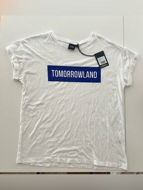 ✨💙 Tomorrowland TML White Logo T-Shirt Festival Merch Europe Size M NWT
